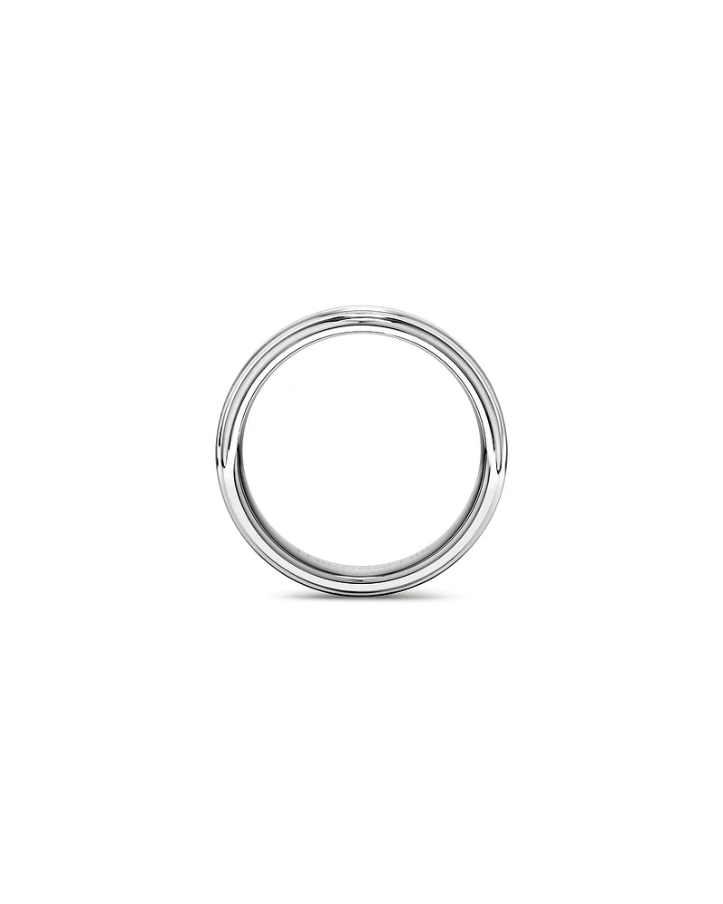 Bague en tungstène de saphir gris pour homme