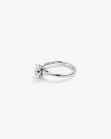 1.10 Carat TW Oval & Pear Cut Three Stone Engagement Ring in 18kt White Gold