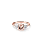 Ring with Morganite & 0.40 Carat TW of Diamonds in 10kt Rose Gold