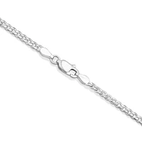 50cm (20") 2.5mm-3mm Width Curb Chain in Sterling Silver