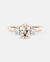 Ring with Morganite & 0.40 Carat TW of Diamonds in 10kt Rose Gold