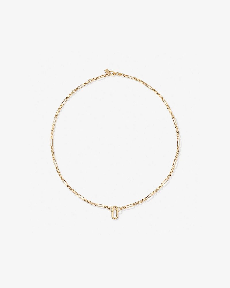 50cm (20") 7 and 1 Belcher and Paperclip Open Pendant Chain in 10kt Yellow Gold