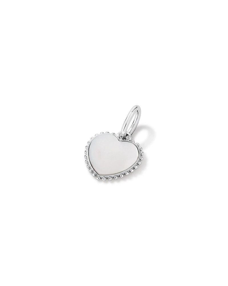 Pendentif coeur d'amour en nacre en argent sterling