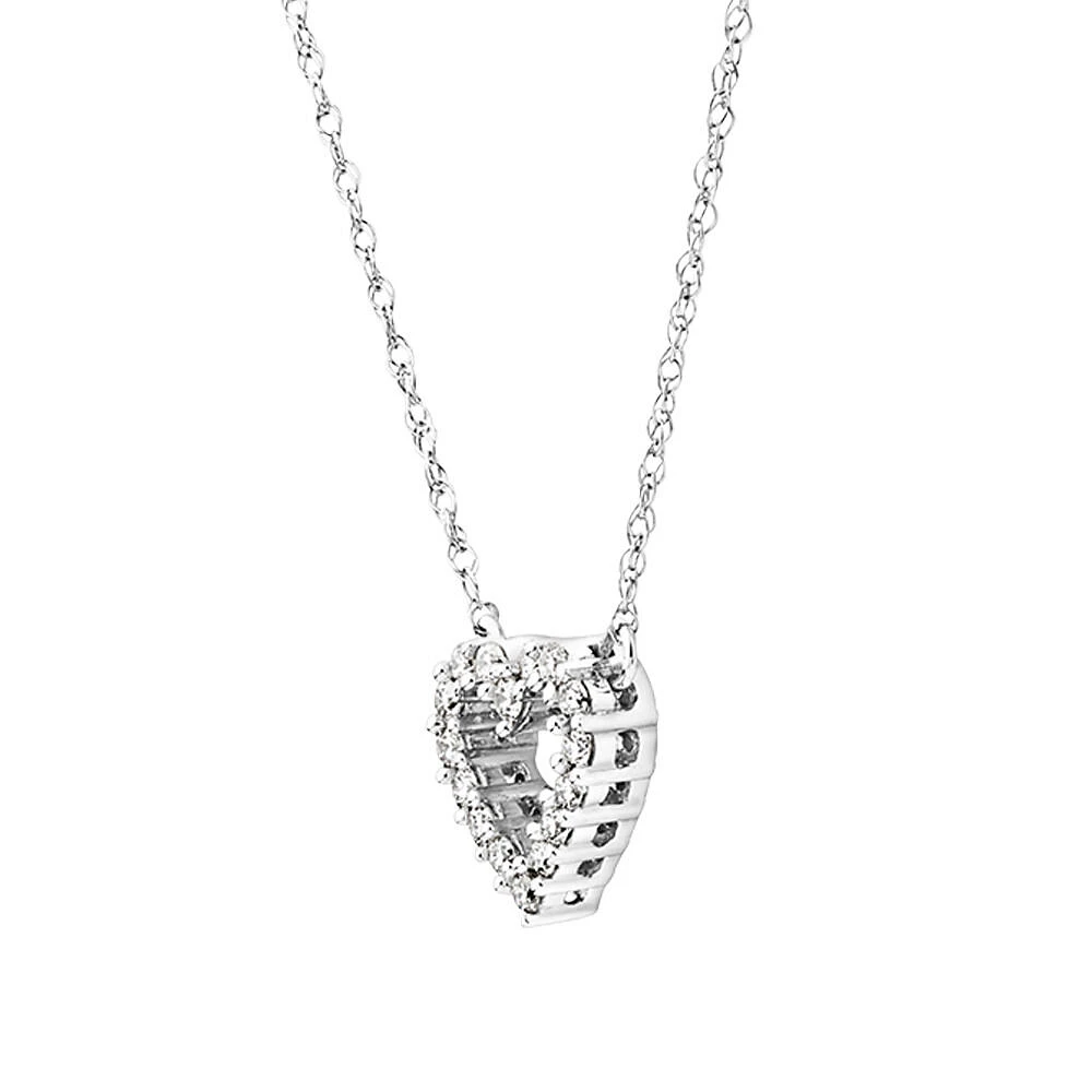 Heart Pendant with 0.10 Carat TW of Diamonds in 10kt White Gold