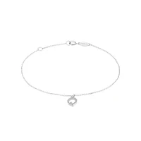19cm (7.5") N Initial Bracelet in Sterling Silver