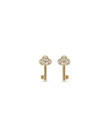 Cubic Zirconia Key Stuf Earrings in 10kt Yellow Gold