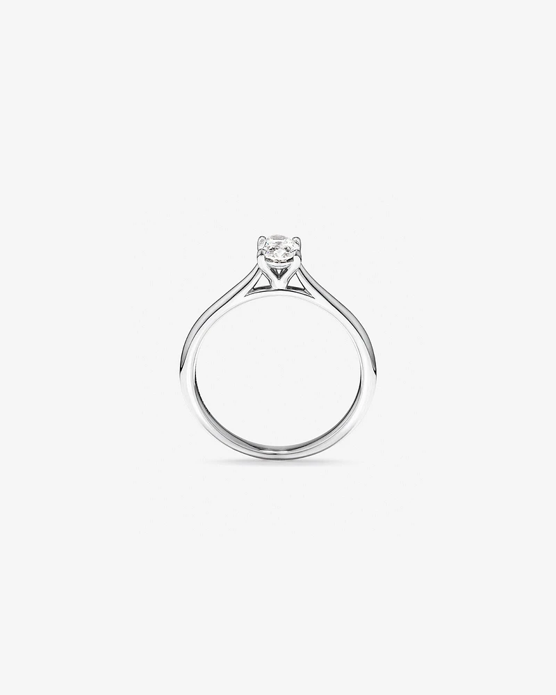 0.50 Carat TW Oval Solitaire Engagement Ring in 14kt White Gold