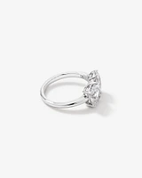 Pear and Oval Shape Cubic Zirconia Toi Et Moi Ring in Sterling Silver