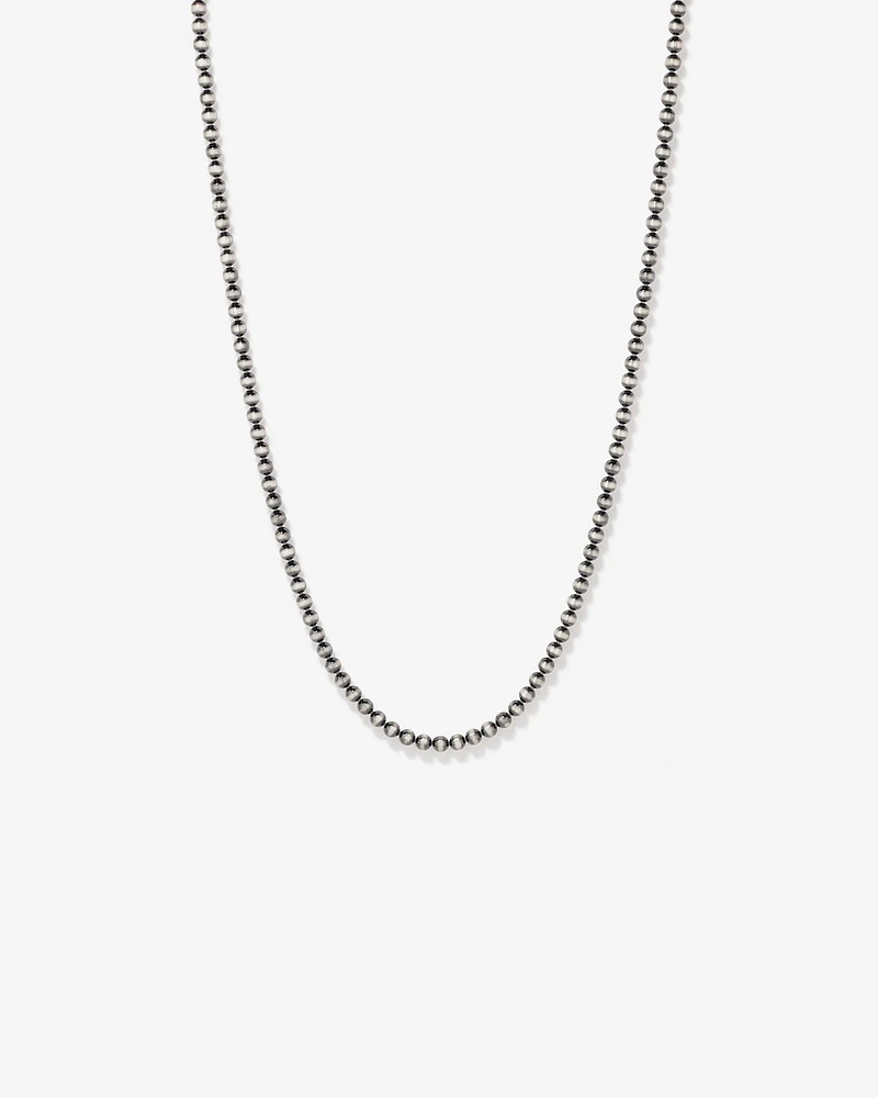 Collier en chaîne boule en argent sterling oxydé