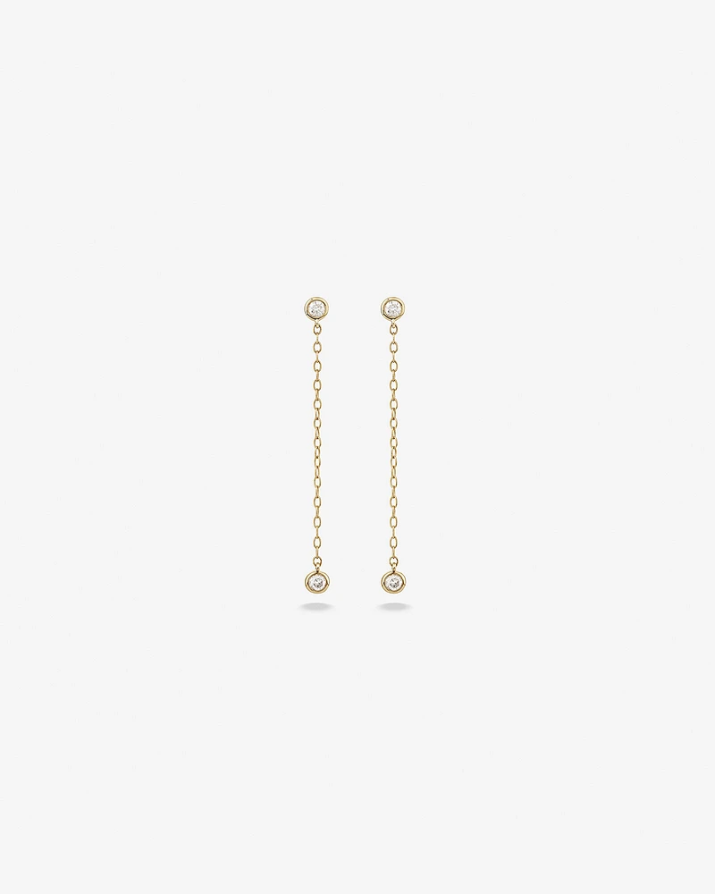 Serendipity 0.16 Carat TW Diamond Drop Stud Earrings in 10kt Yellow Gold