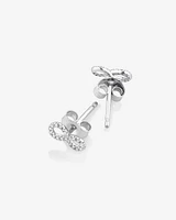 Mini Infinity Earrings with Diamonds in Sterling Silver