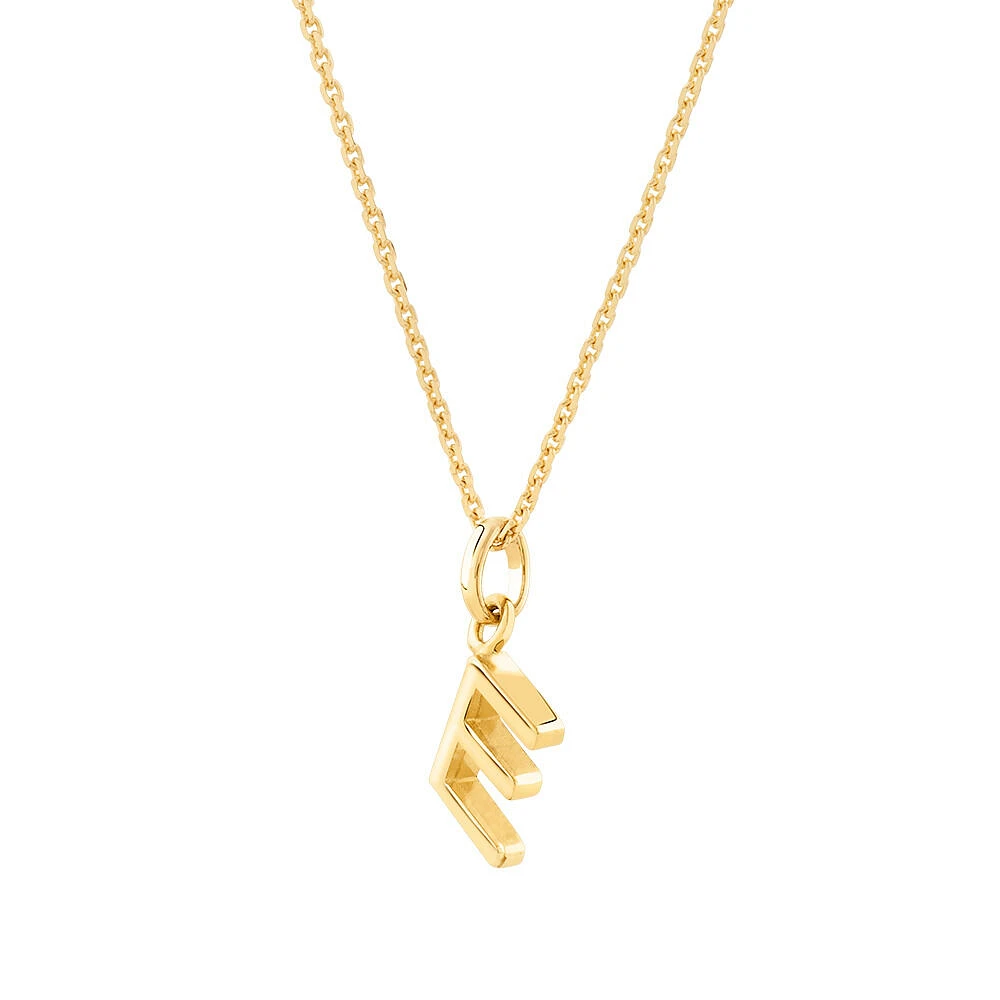 "H" Initial Pendant with Chain in 10kt Yellow Gold