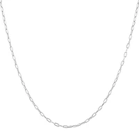 2mm Wide Hollow Paperclip Chain in 10kt White Gold