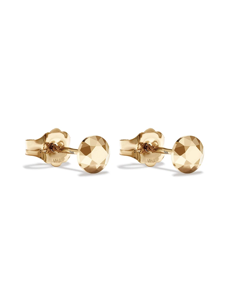 4.5mm Round Metal Diamond Stud Earrings in 10kt Yellow Gold