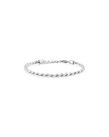 24cm (9.5") 4mm-4.5mm Width Rope Bracelet in Sterling Silver