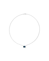 Necklace with London Blue Topaz in Sterling Silver and 10kt Yellow Gold