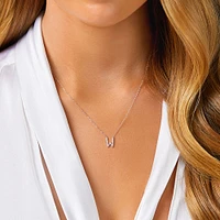 A' Initial necklace with 0.10 Carat TW of Diamonds in 10kt White Gold
