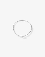 Fine Double Circle Diamond Bangle in Sterling Silver