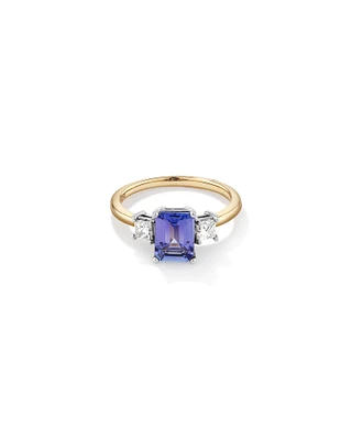 Tanzanite Ring with .40TW of Diamonds in 10kt Yellow and White Gold