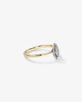 0.15 Carat TW Marquise Cluster Diamond Promise Ring in 10kt Yellow and White Gold