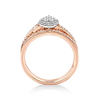 Bridal Set with 0.38 Carat TW of Diamonds in 14kt Rose and White Gold