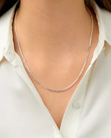 50cm (20") 2.5mm-3mm Width Curb Chain in Sterling Silver