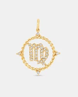 Virgo Zodiac Pendant with 0.20 Carat TW of Diamonds in 10kt Yellow Gold