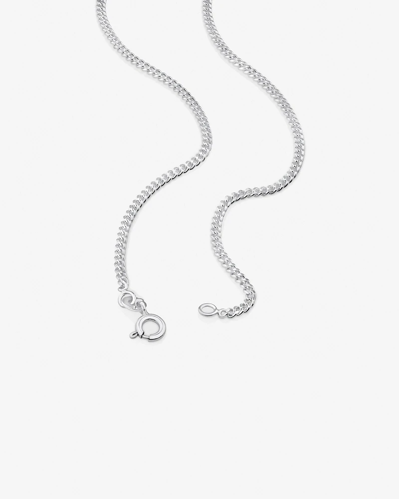 50cm (20") 2mm Width Curb Chain in Sterling Silver