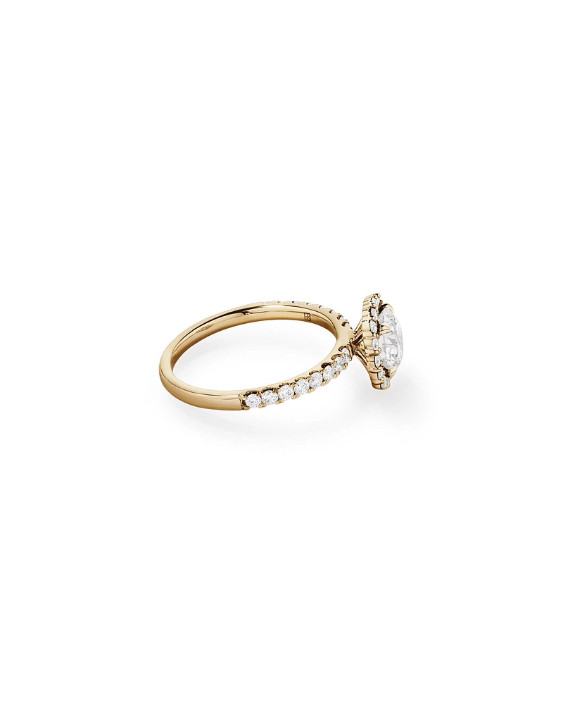 1.79 Carat TW Round Brilliant Laboratory-Grown Diamond Halo Engagemet Ring in 14kt White Gold