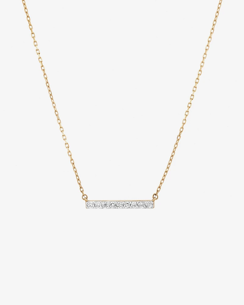 Bar Necklace with 0.10 Carat TW of Diamonds in 10kt Yellow Gold