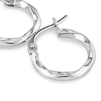 10mm Square Twist Hoop Earrings in 10kt Yellow Gold