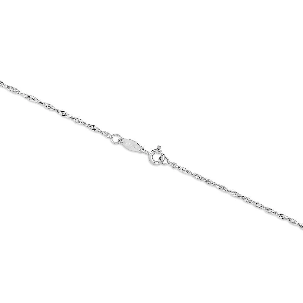 1.65mm Wide Solid Singapore Twist Chain in 10kt White Gold