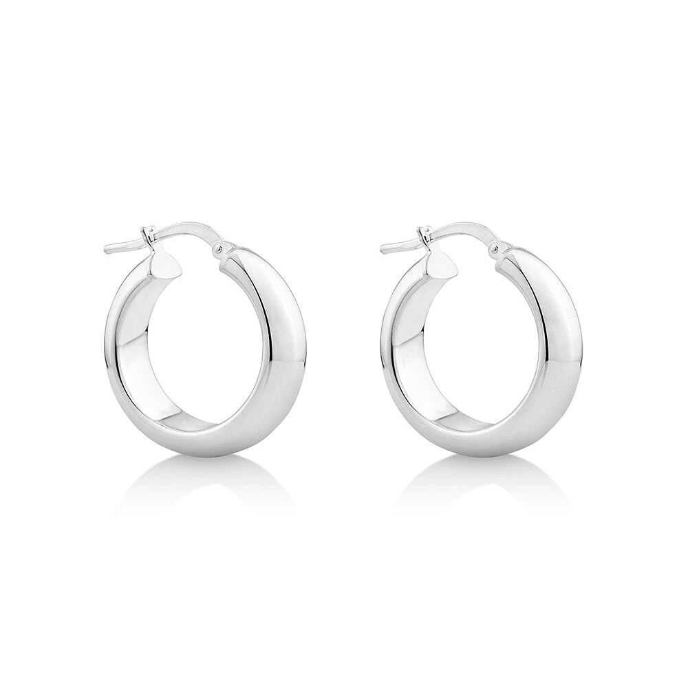 15mm Hoop Earrings in Sterling Silver