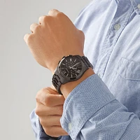 Men's Chronograph Watch in Black Tone Stainless Steel