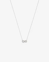 Cubic Zirconia Puff Infinity Pendant Necklace in Sterling Silver