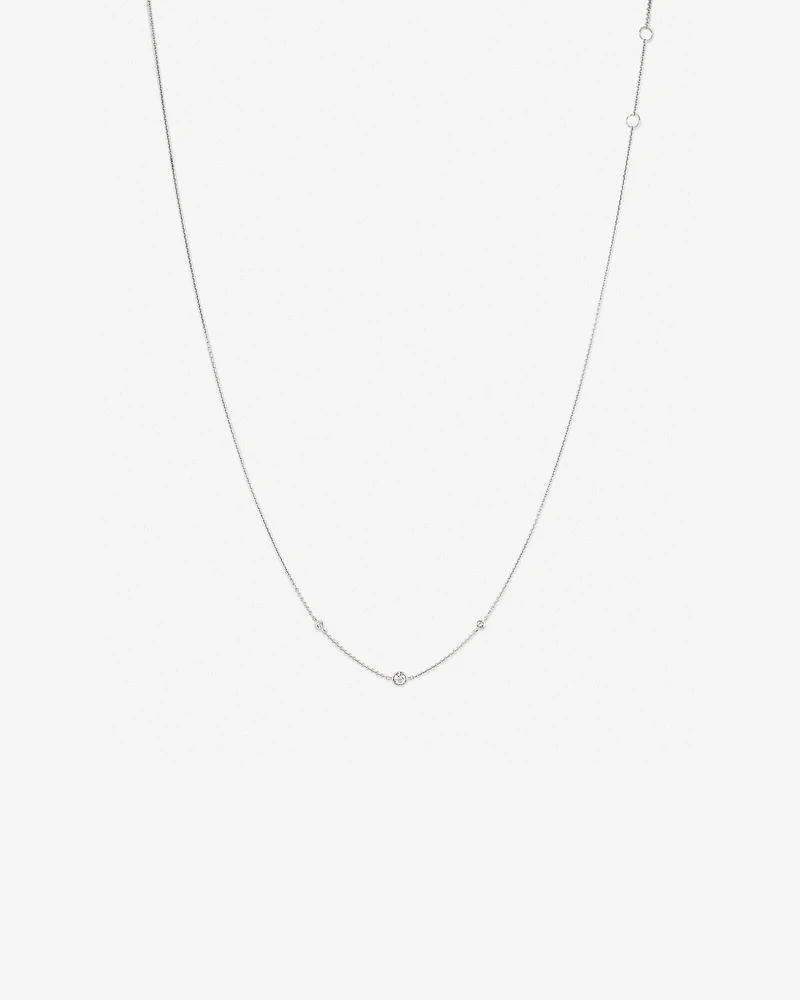 Station Necklace With 0.10 Carat TW Diamonds In Sterling Silver