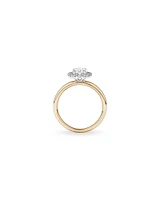 1.46 Carat TW Oval Cut Laboratory-Grown Diamond Halo Engagement Ring in 14kt Yellow and White Gold