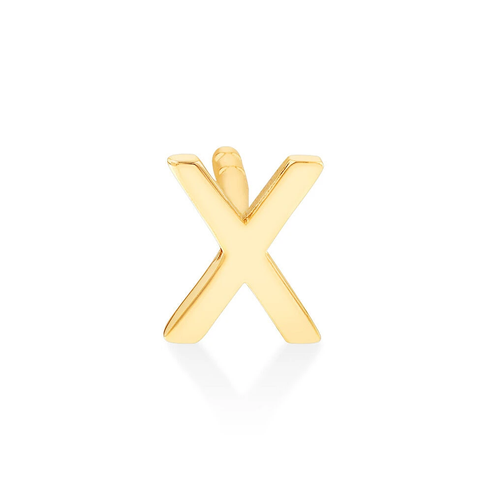 G Initial Single Stud Earring in 10kt Yellow Gold