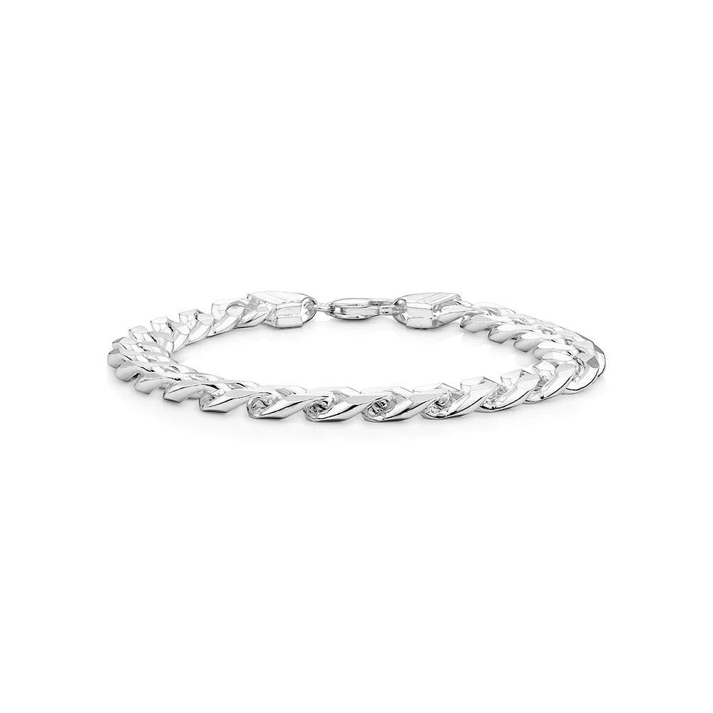 23cm (9.5") 10.9mm Width Men's Curb Bracelet in Sterling Silver