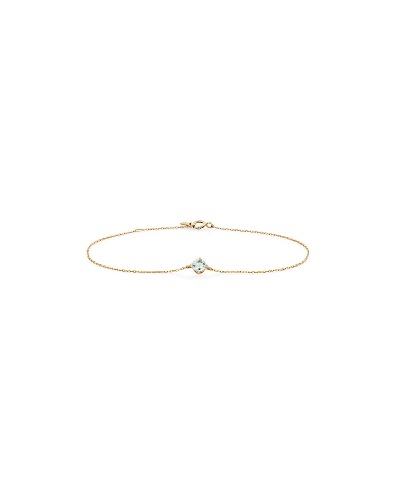 Bracelet with Aquamarine in 10kt Yellow Gold