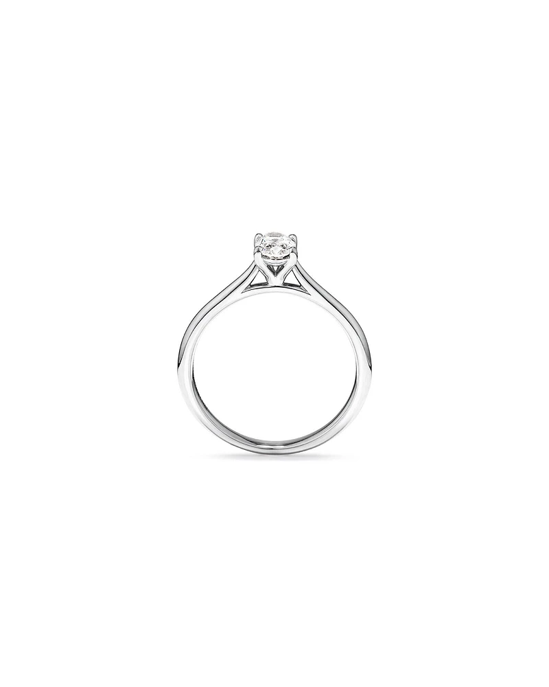 0.50 Carat TW Oval Solitaire Engagement Ring in 14kt White Gold