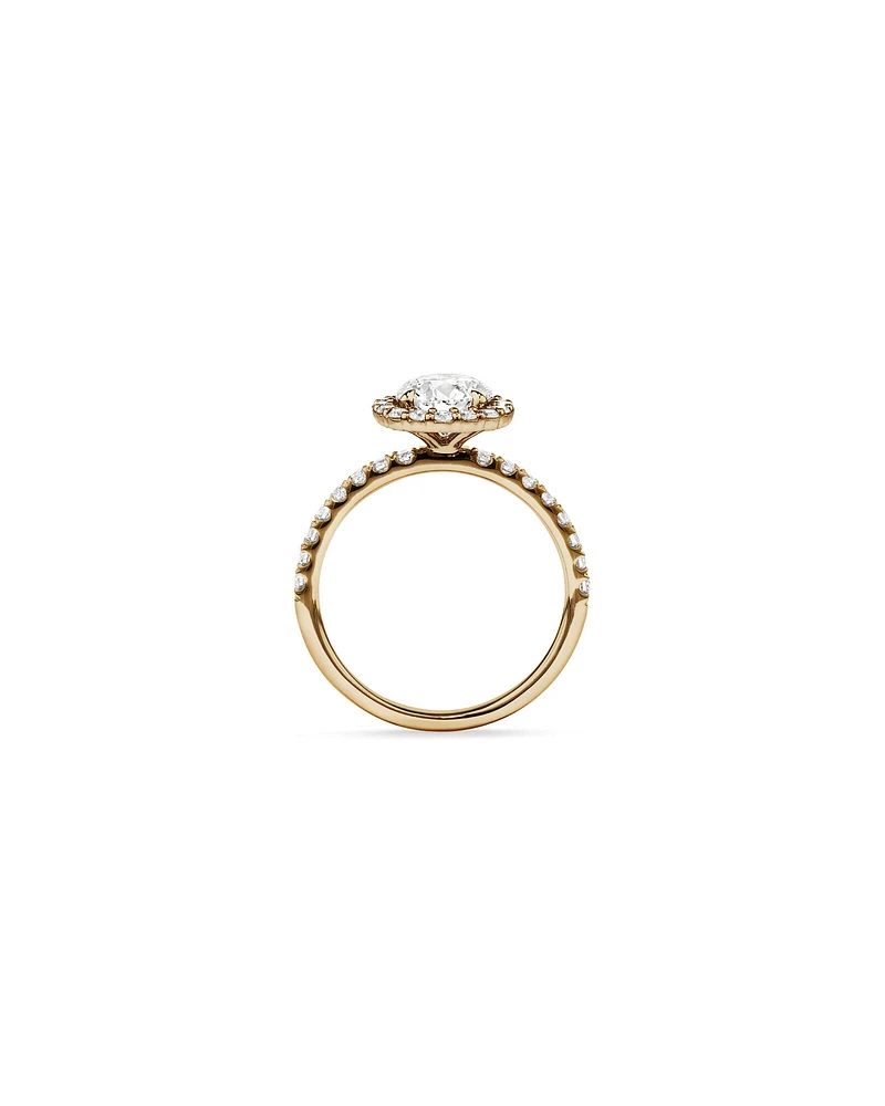 1.79 Carat TW Round Brilliant Laboratory-Grown Diamond Halo Engagemet Ring in 14kt White Gold