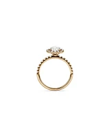1.79 Carat TW Round Brilliant Laboratory-Grown Diamond Halo Engagemet Ring in 14kt White Gold