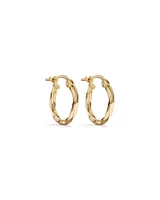 10mm Square Twist Hoop Earrings in 10kt Yellow Gold