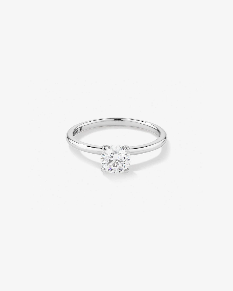 Solitaire Engagement Ring with Carat TW of Laboratory-Grown Diamond in 18kt White Gold