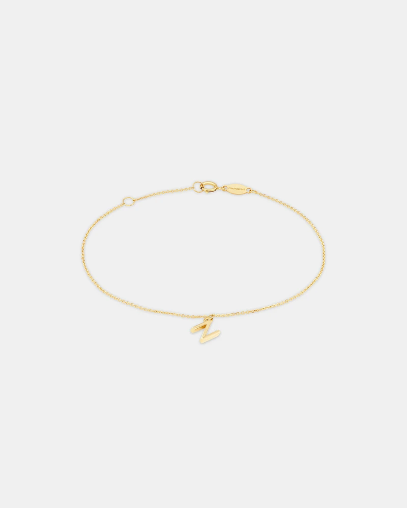 19cm (7.5") C Initial Bracelet in 10kt Yellow Gold