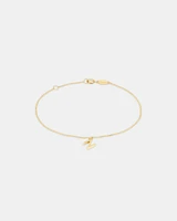 19cm (7.5") C Initial Bracelet in 10kt Yellow Gold