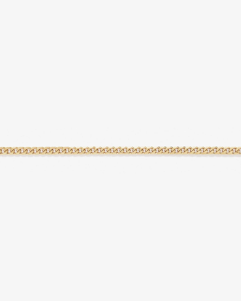 55cm (22") 8mm Width Solid Concave Bevelled Curb Chain in 10kt Yellow Gold