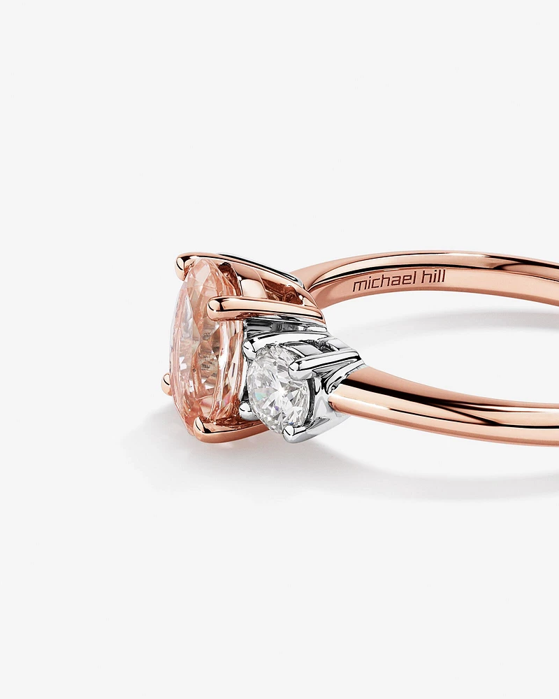 Ring with Morganite & 0.40 Carat TW of Diamonds in 10kt Rose Gold