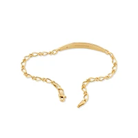 14cm (6") Baby Identity Bracelet with Pink Cubic Zirconia in 10kt Yellow Gold